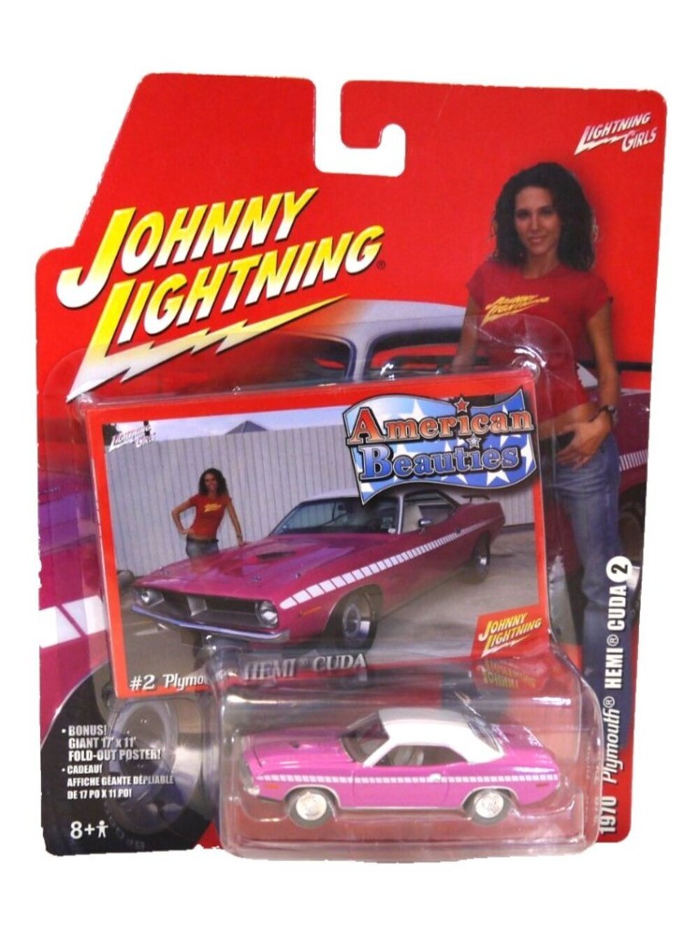 Johnny Lightning American Beauties '70 Plymouth Cuda diecast car 1:64 New 2006